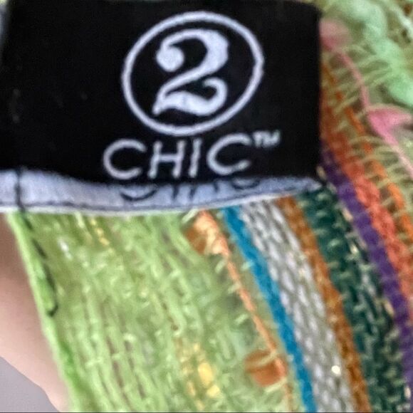 2 Chic Sparkly Scarf Green Pink Orange Blue Purple White With Fringe - Picture 6 of 10